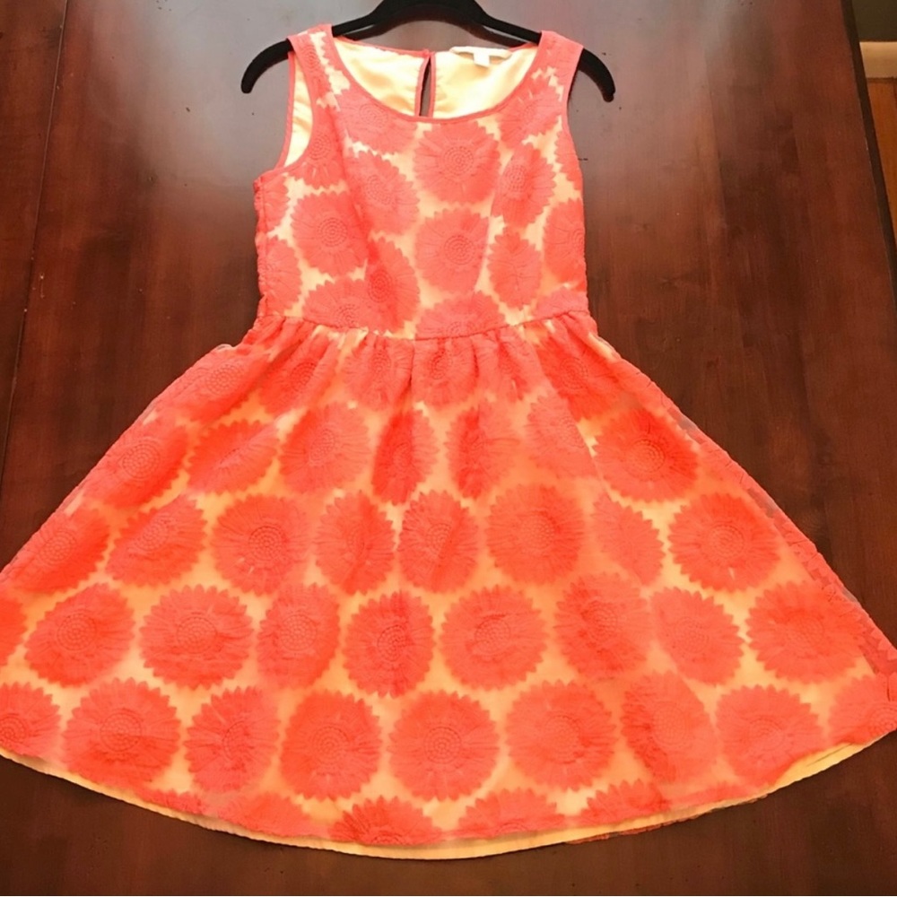 LC Lauren Conrad pink floral sleeveless dress 6 8